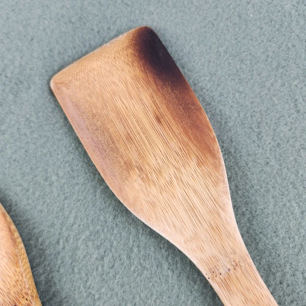 Pampered Chef Wooden Bamboo Spatulas Kitchen Utensils Cooking Baking Set of 3